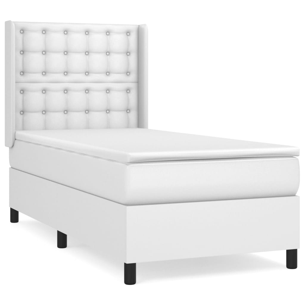 Sommier à lattes de lit avec matelas Blanc 90x200 cm Similicuir - XIOS