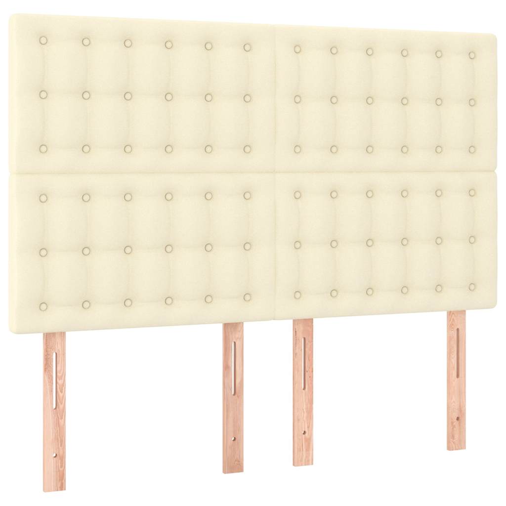 Sommier à lattes de lit avec matelas Crème 140x190cm Similicuir
