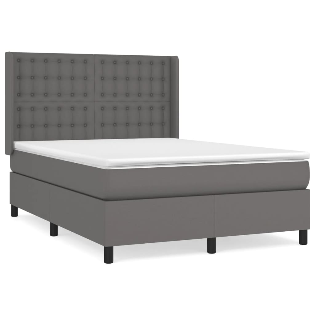 Sommier à lattes de lit avec matelas Gris 140x200 cm Similicuir - XIOS