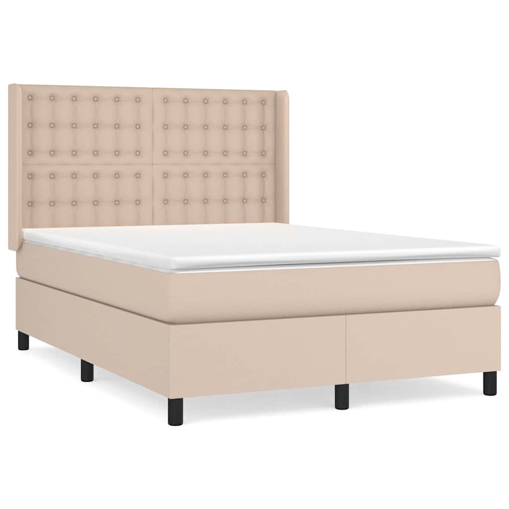 Sommier à lattes de lit avec matelas Cappuccino 140x200 cm