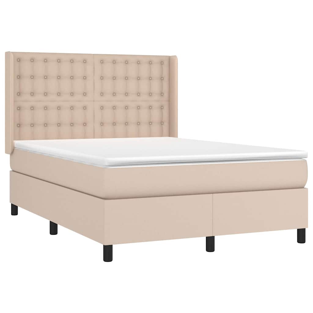 Sommier à lattes de lit avec matelas Cappuccino 140x200 cm