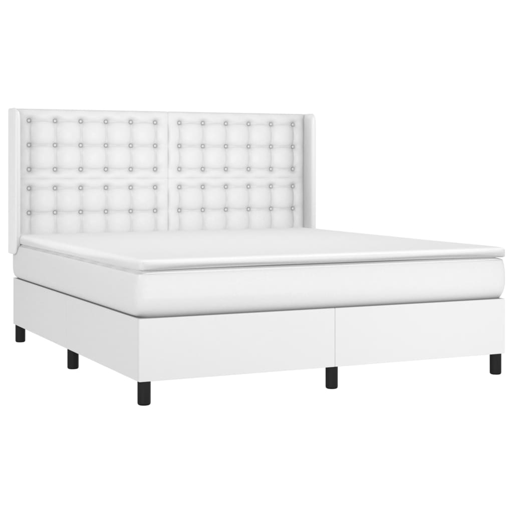 Sommier à lattes de lit avec matelas Blanc 160x200cm Similicuir - XIOS