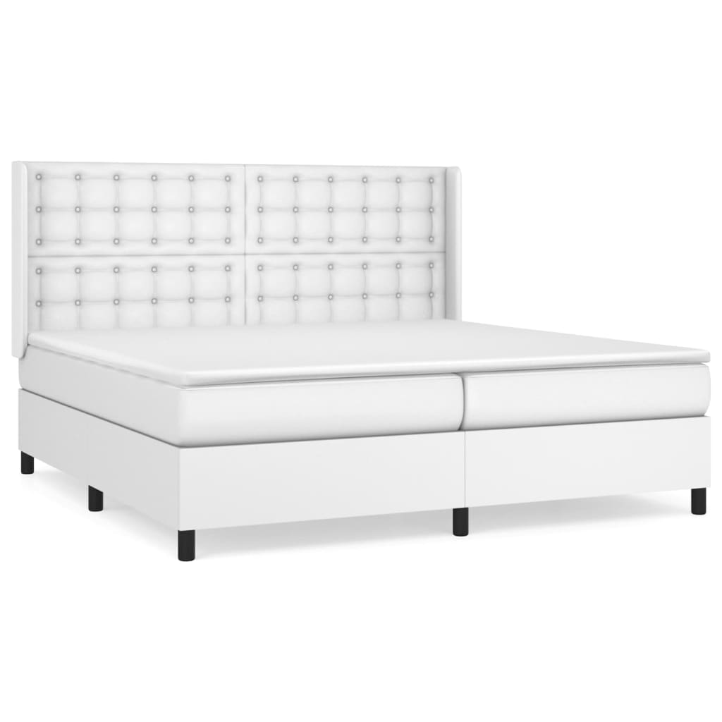 Sommier à lattes de lit avec matelas Blanc 200x200cm Similicuir - XIOS