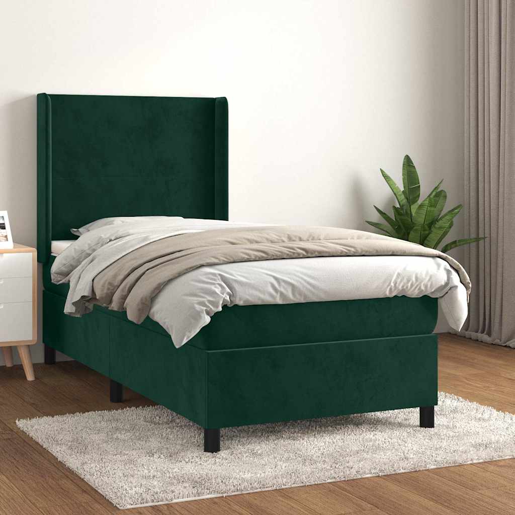 Sommier à lattes de lit avec matelas Vert foncé 90x190 cm - XIOS