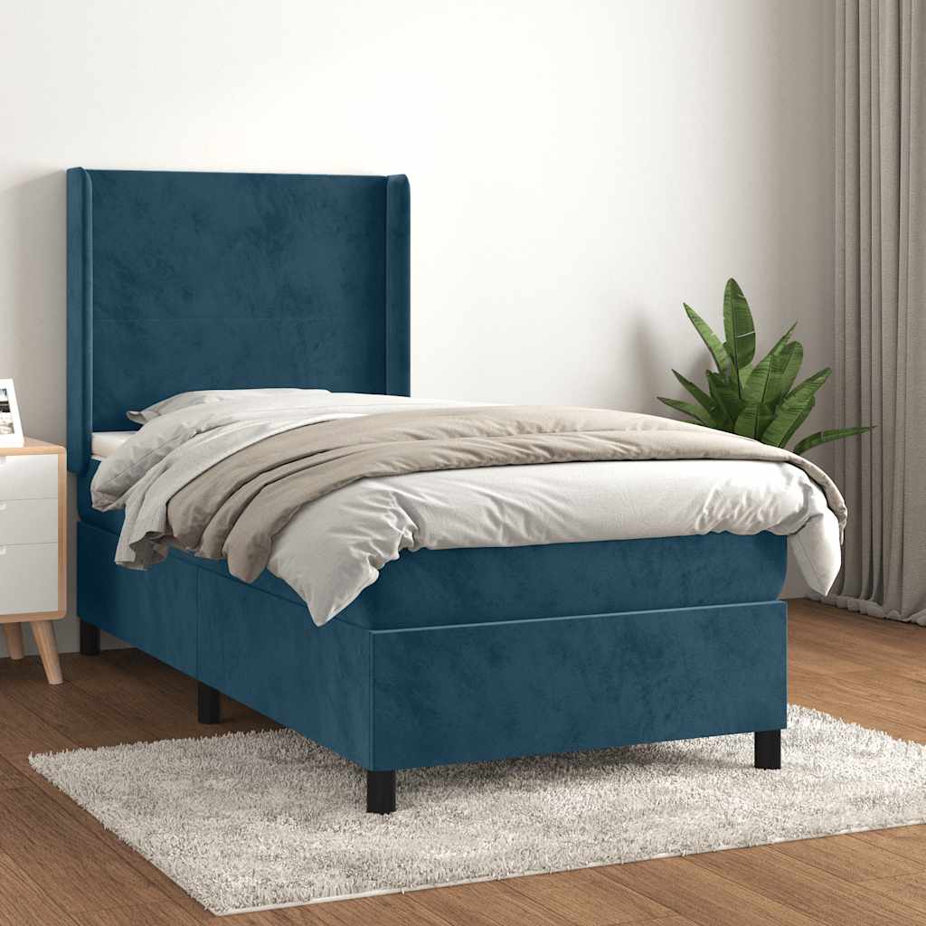 Sommier à lattes de lit avec matelas Bleu foncé 90x200 cm - XIOS