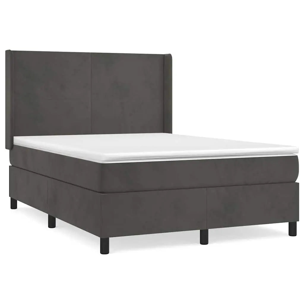 Sommier à lattes de lit et matelas Gris foncé 140x190cm Velours - XIOS