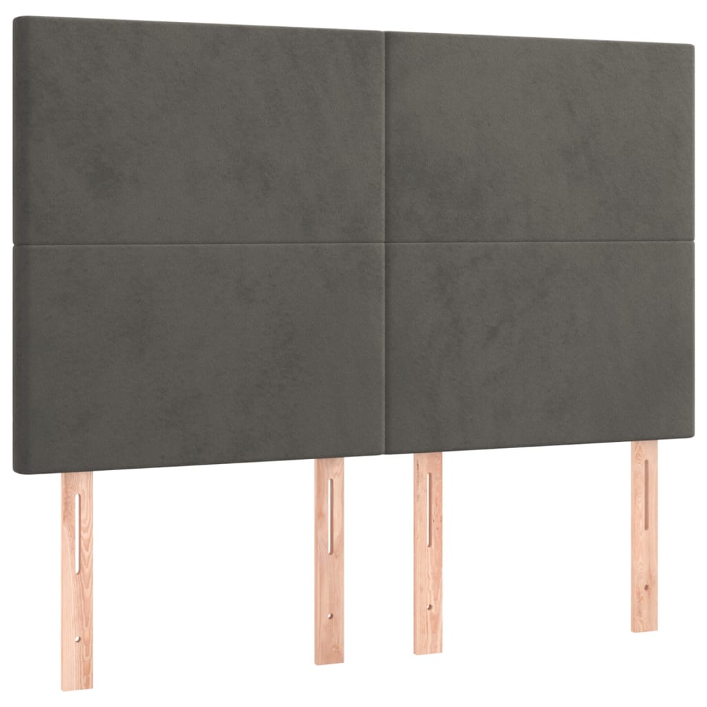 Sommier à lattes de lit et matelas Gris foncé 140x200cm Velours - XIOS