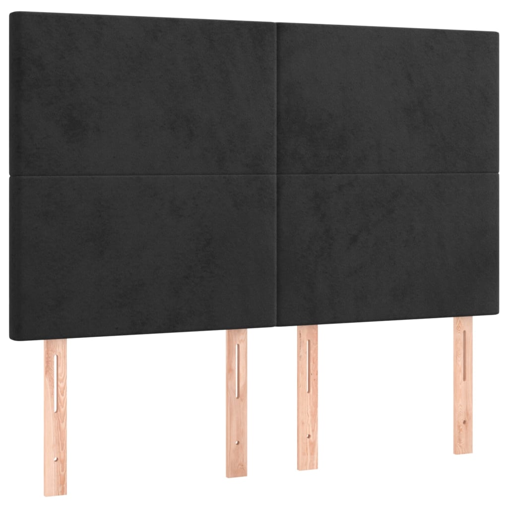 Sommier à lattes de lit avec matelas Noir 140x200 cm Velours - XIOS
