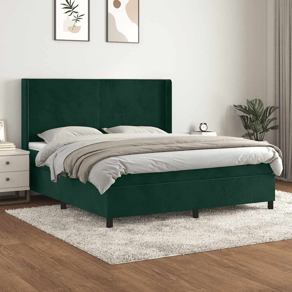 Sommier à lattes de lit et matelas Vert foncé 160x200cm Velours - XIOS