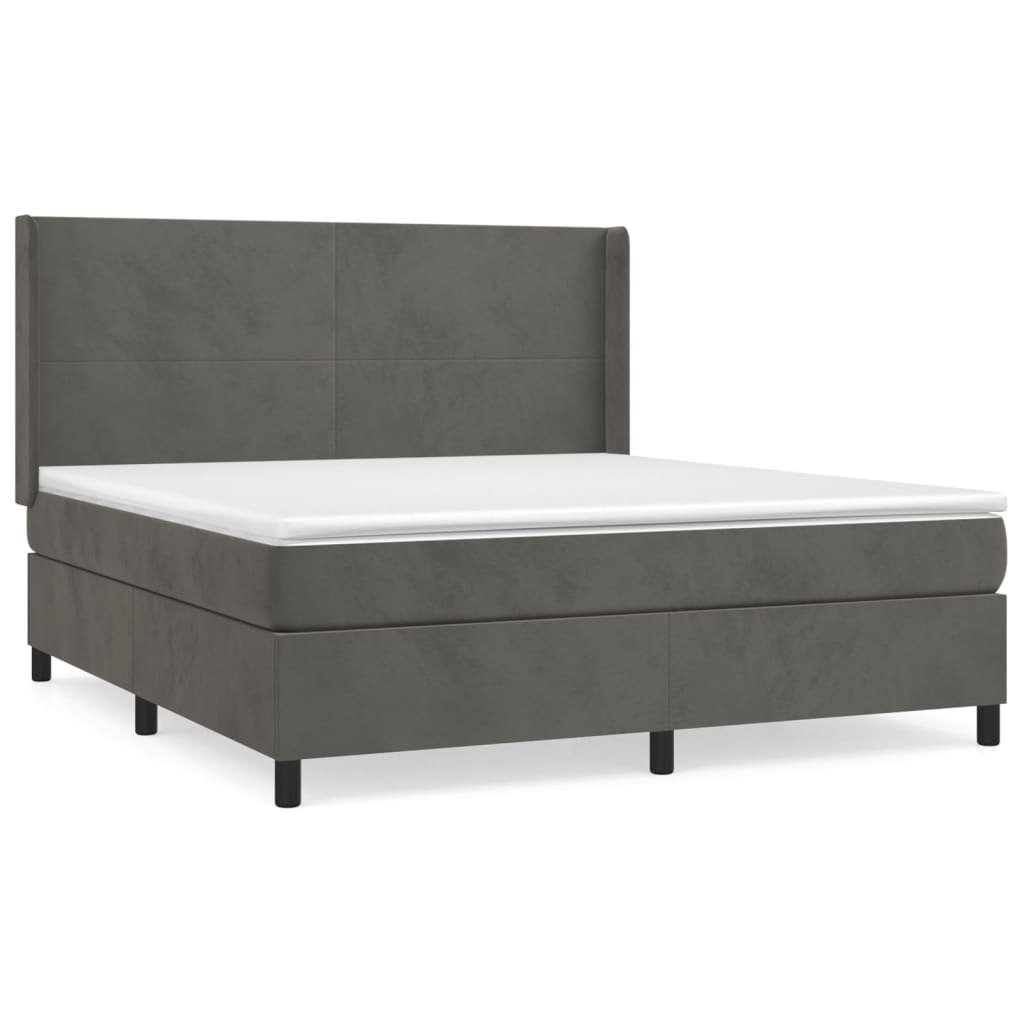 Sommier à lattes de lit et matelas Gris foncé 180x200cm Velours - XIOS