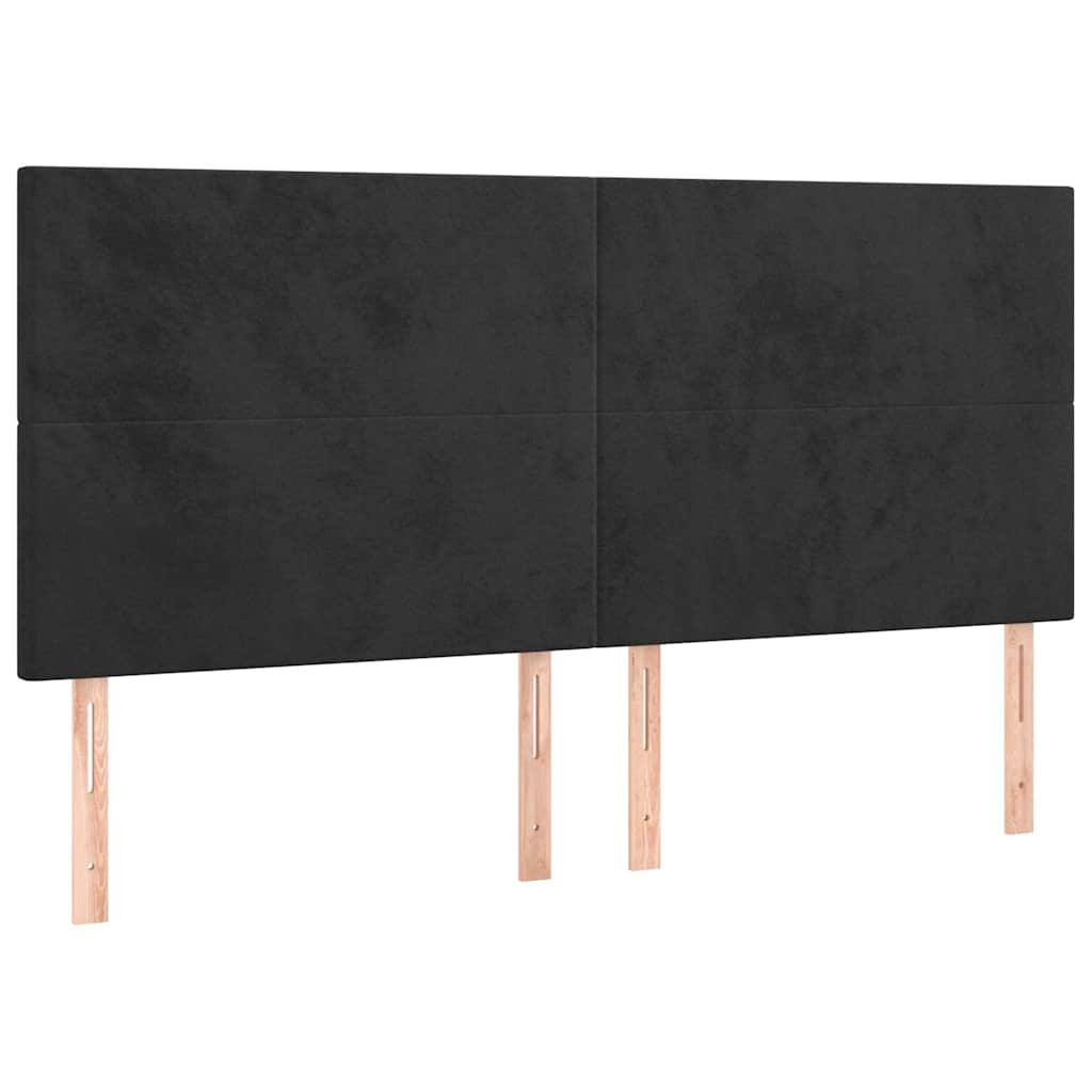 Sommier à lattes de lit avec matelas Noir 180x200 cm Velours