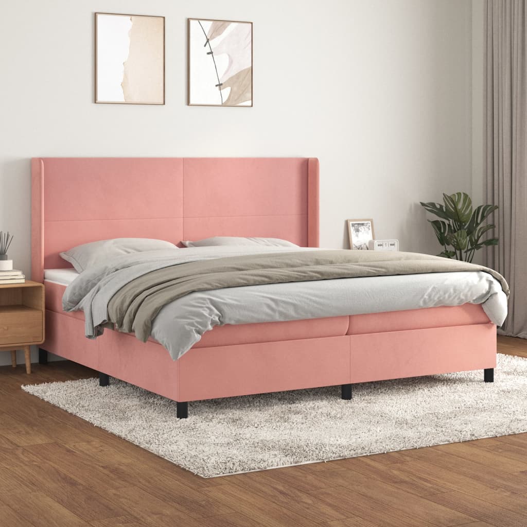 Sommier à lattes de lit avec matelas Rose 200x200 cm Velours - XIOS