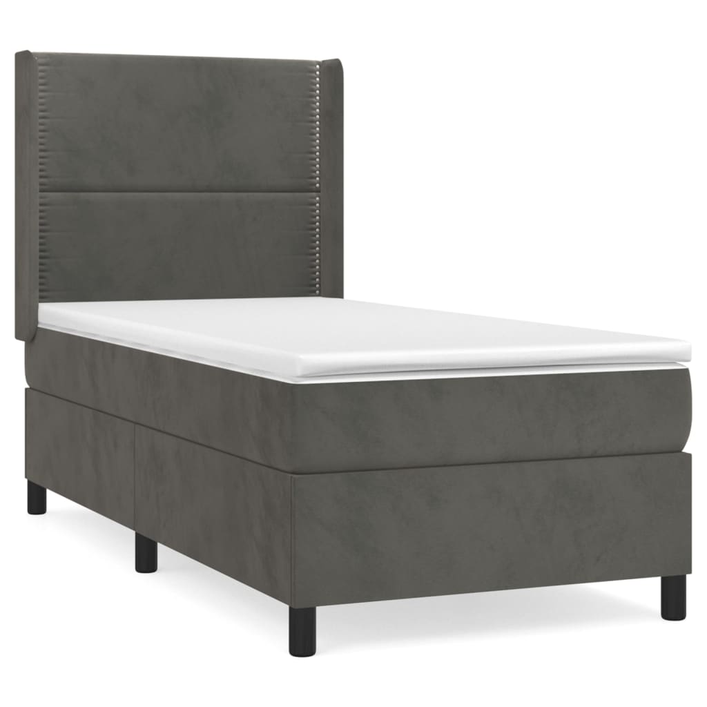 Sommier à lattes de lit et matelas Gris foncé 80x200 cm Velours - XIOS