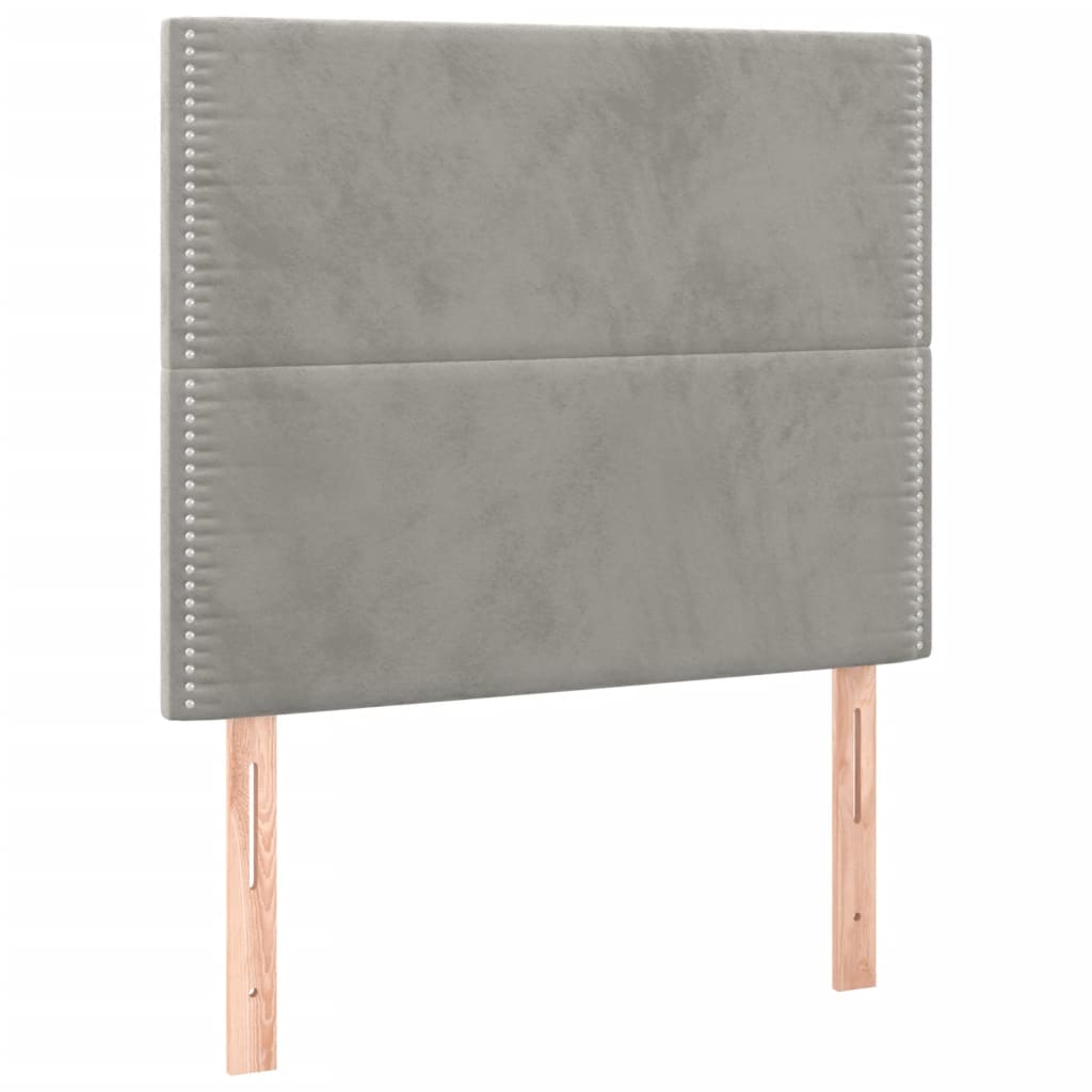 Sommier à lattes de lit et matelas Gris clair 100x200cm Velours - XIOS