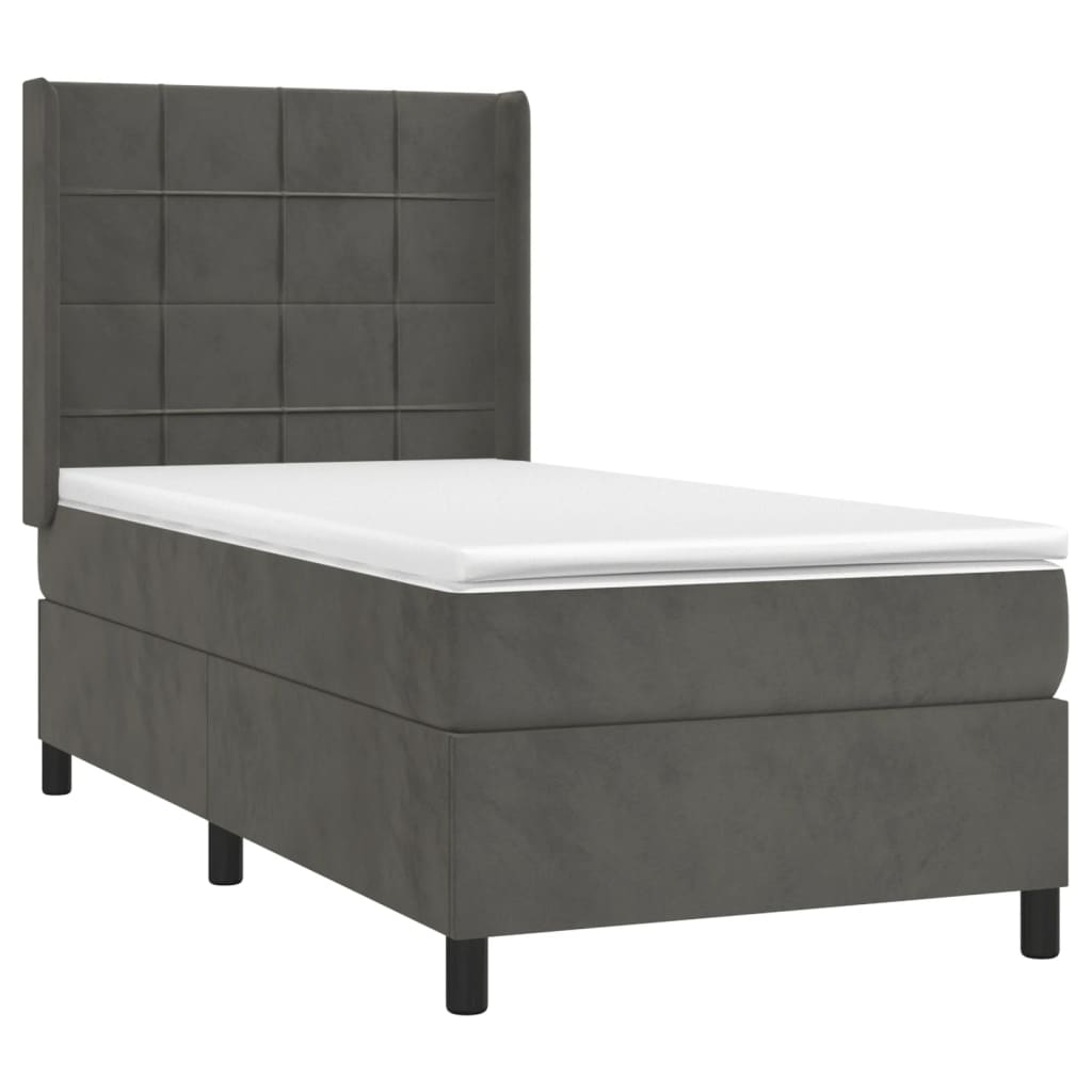 Sommier à lattes de lit et matelas Gris foncé 80x200 cm Velours - XIOS