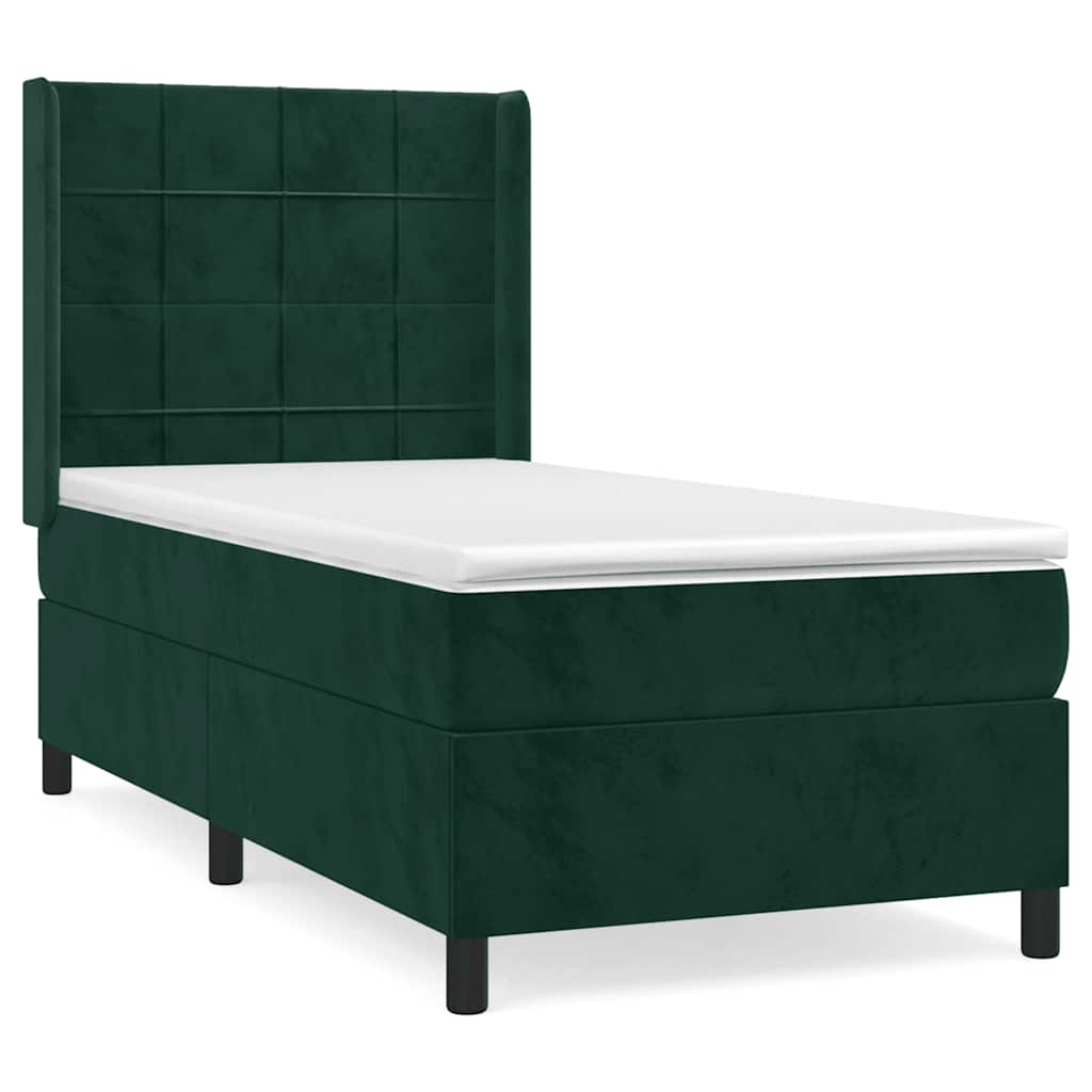 Sommier à lattes de lit avec matelas Vert foncé 90x190 cm - XIOS