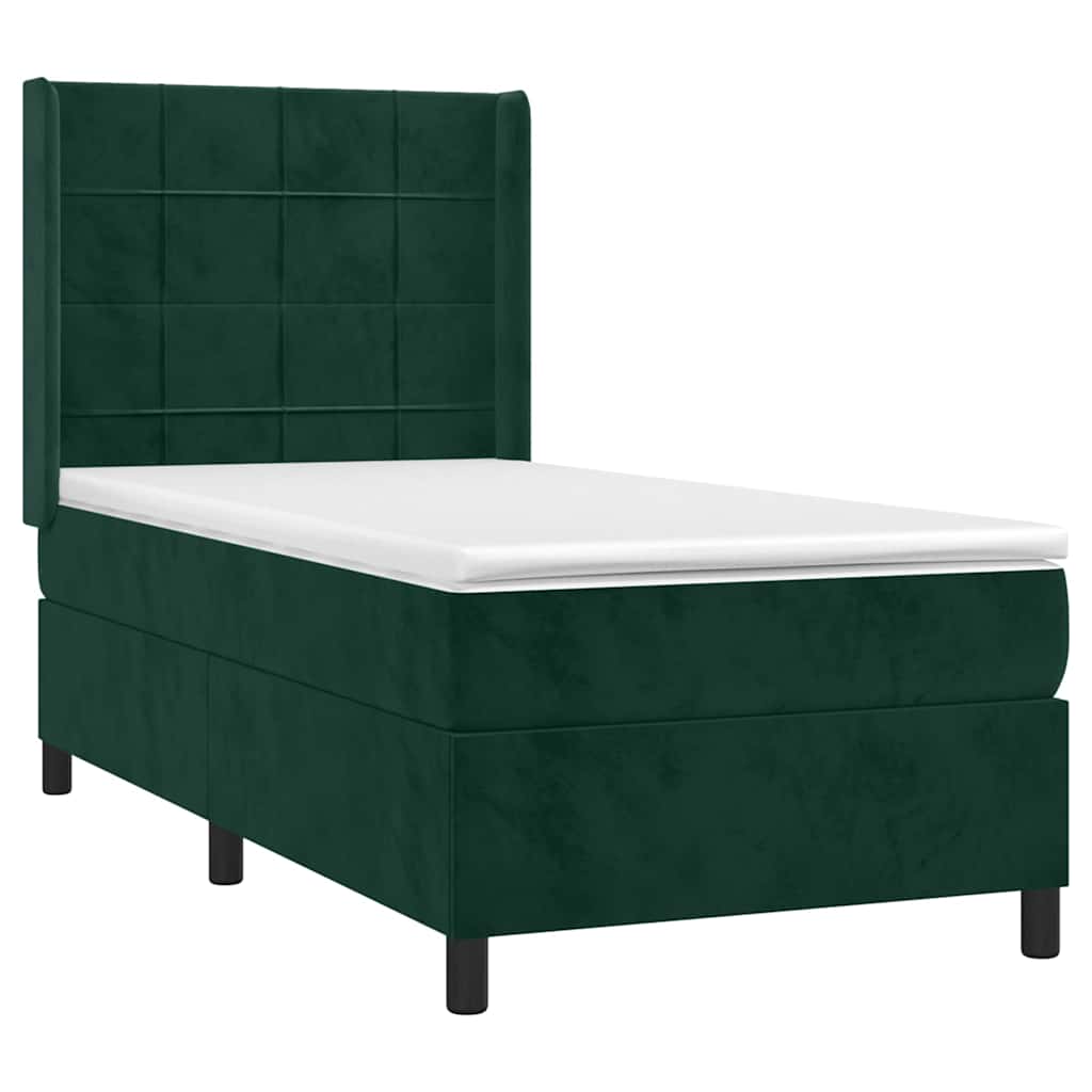 Sommier à lattes de lit avec matelas Vert foncé 90x190 cm - XIOS