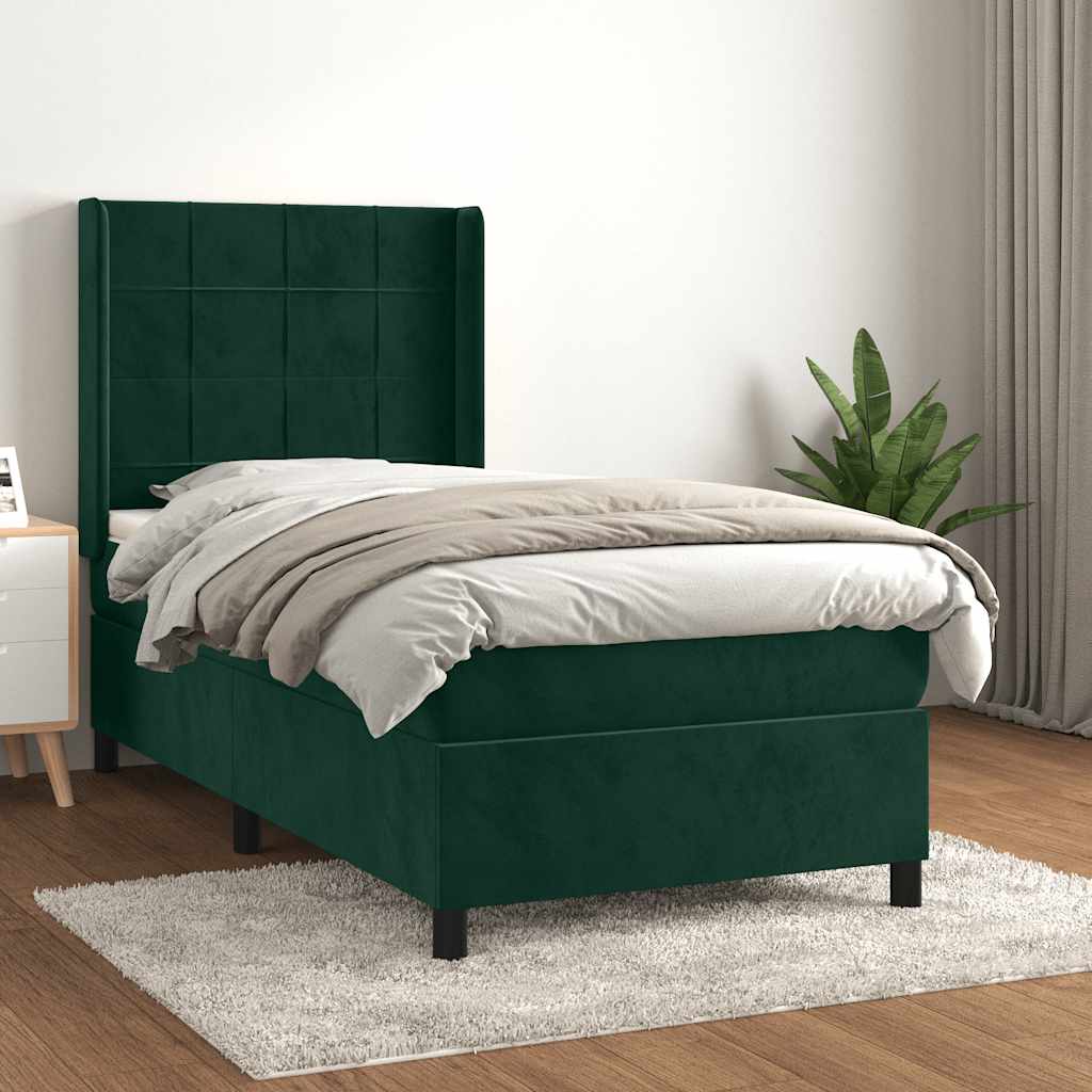 Sommier à lattes de lit avec matelas Vert foncé 90x190 cm - XIOS