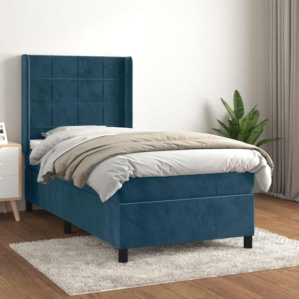 Sommier à lattes de lit avec matelas Bleu foncé 90x190 cm - XIOS