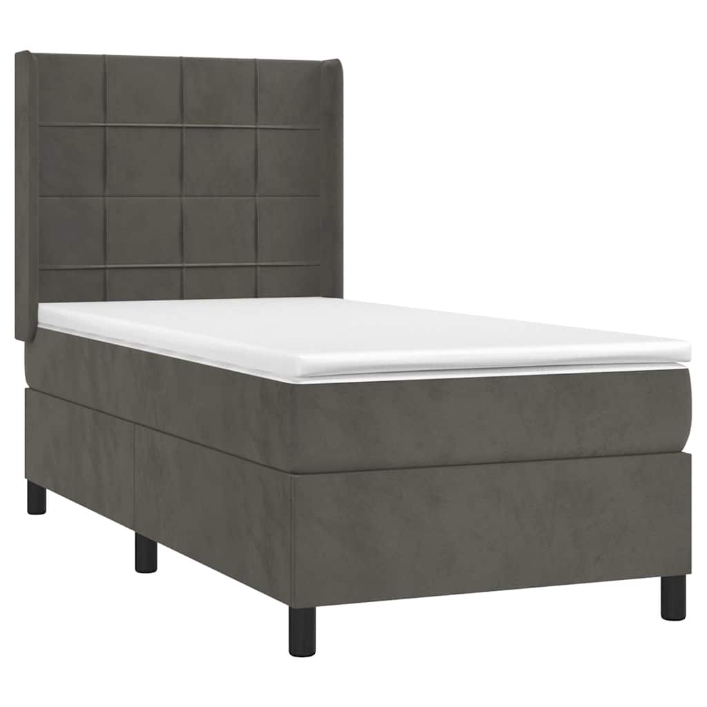 Sommier à lattes de lit avec matelas Gris foncé 100x200 cm