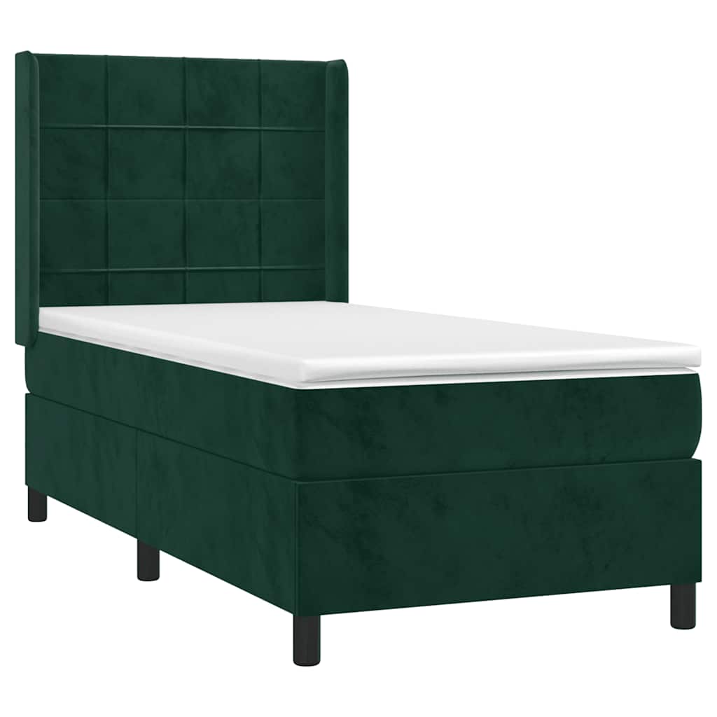 Sommier à lattes de lit avec matelas Vert foncé 100x200 cm - XIOS