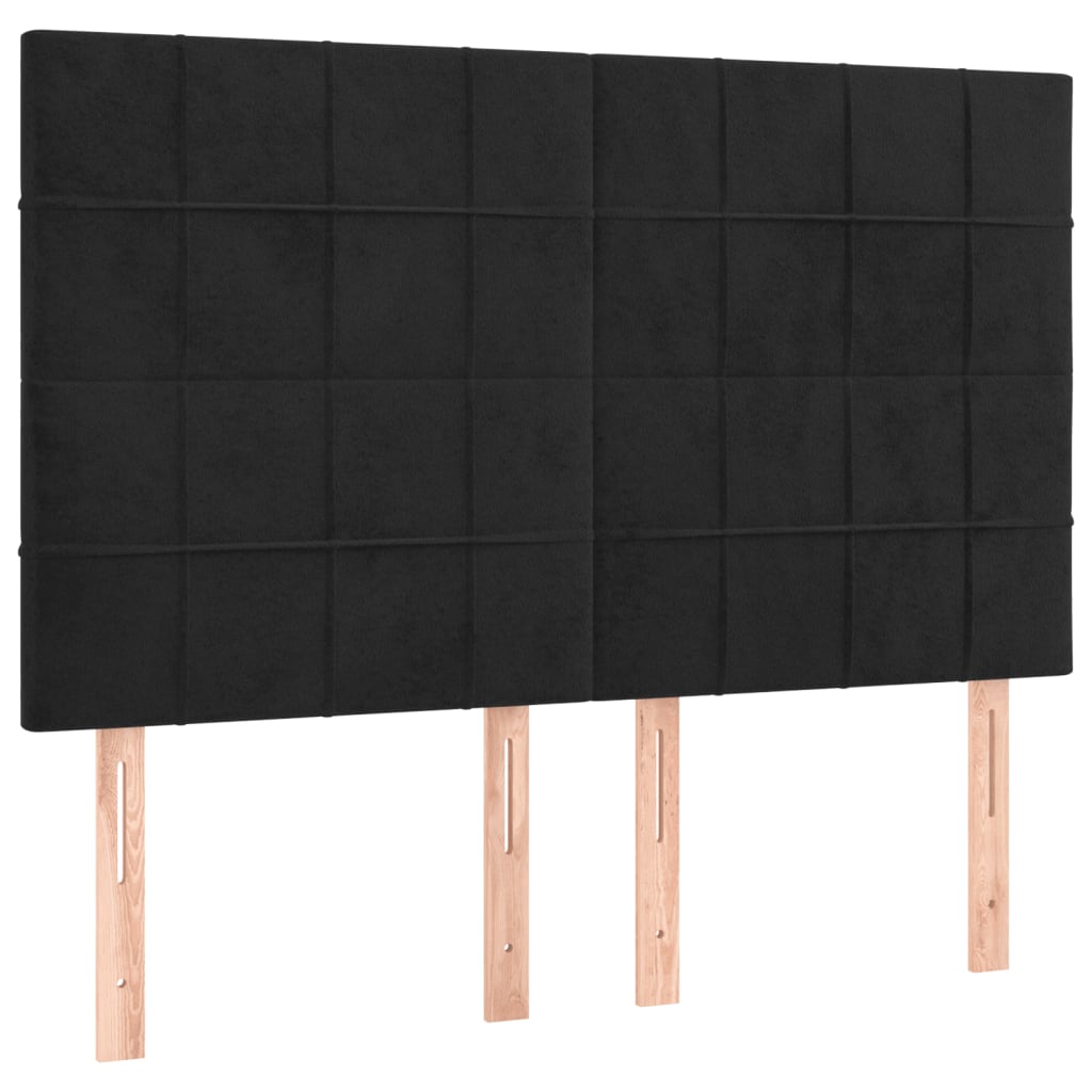 Sommier à lattes de lit avec matelas Noir 140x190 cm Velours - XIOS