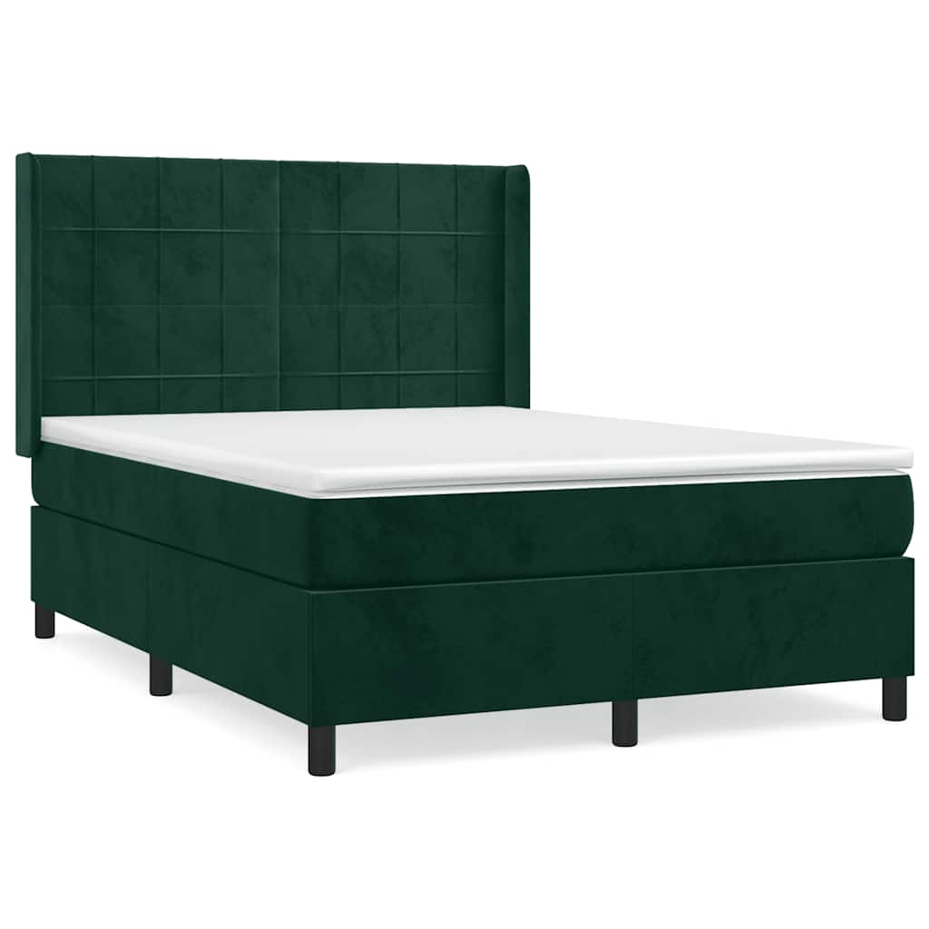 Sommier à lattes de lit et matelas Vert foncé 140x190cm Velours - XIOS