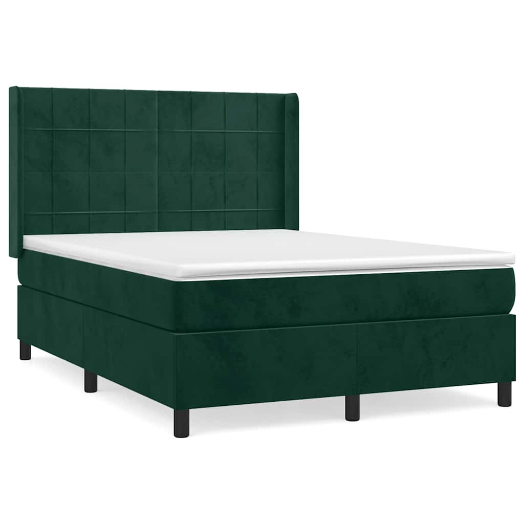 Sommier à lattes de lit et matelas Vert foncé 140x200cm Velours - XIOS