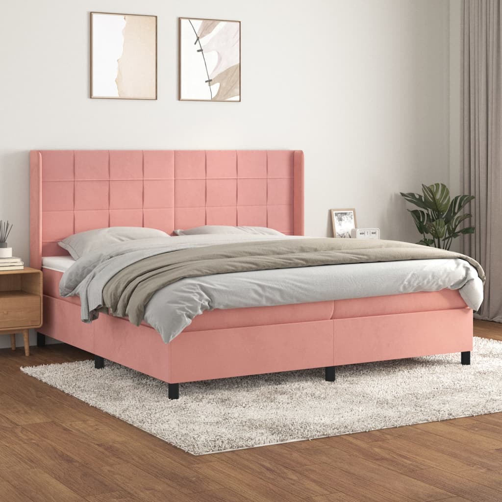 Sommier à lattes de lit avec matelas Rose 200x200 cm Velours - XIOS