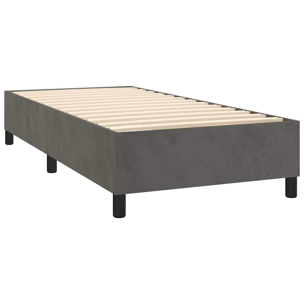 Sommier à lattes de lit et matelas Gris foncé 80x200 cm Velours - XIOS