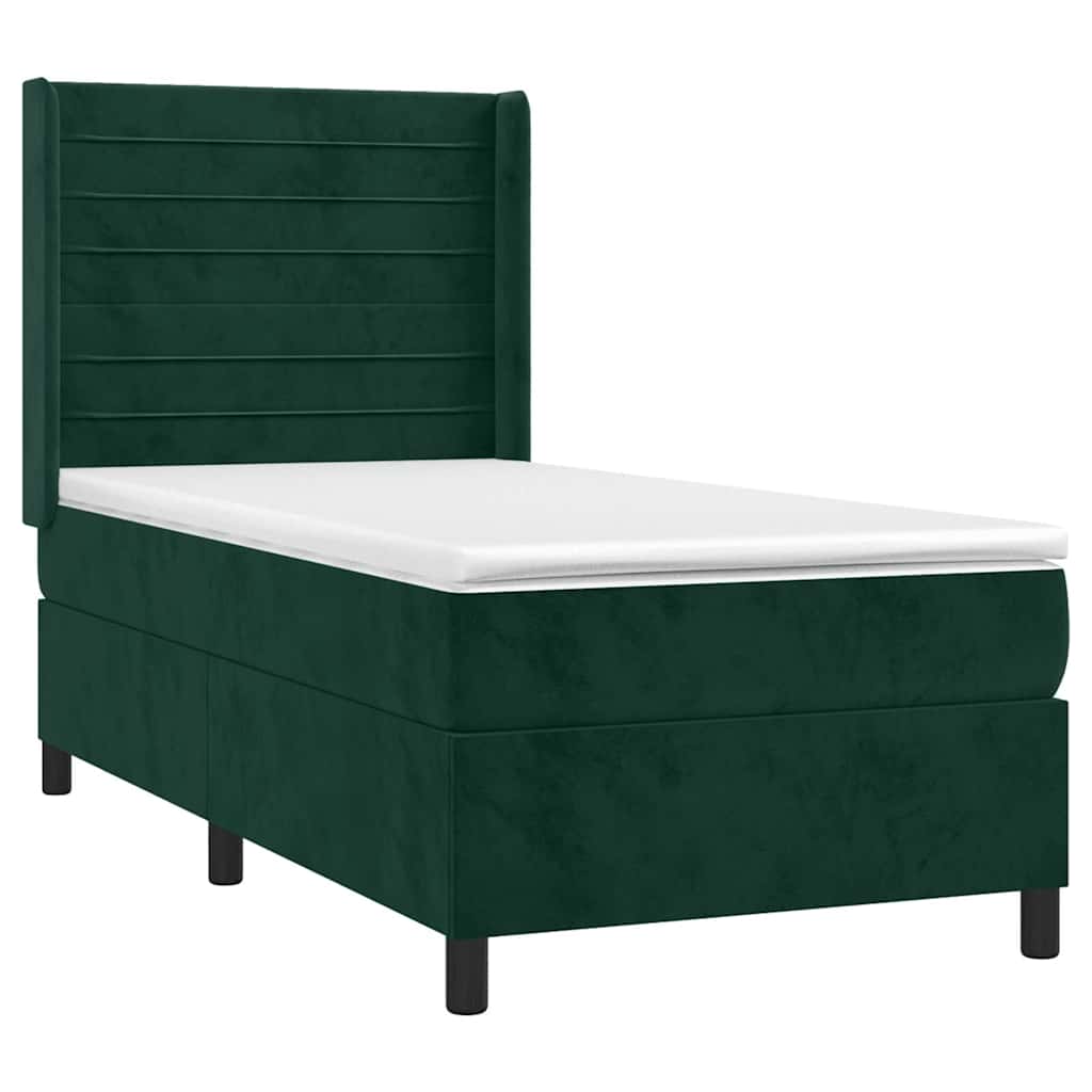 Sommier à lattes de lit et matelas Vert foncé 80x200 cm Velours - XIOS