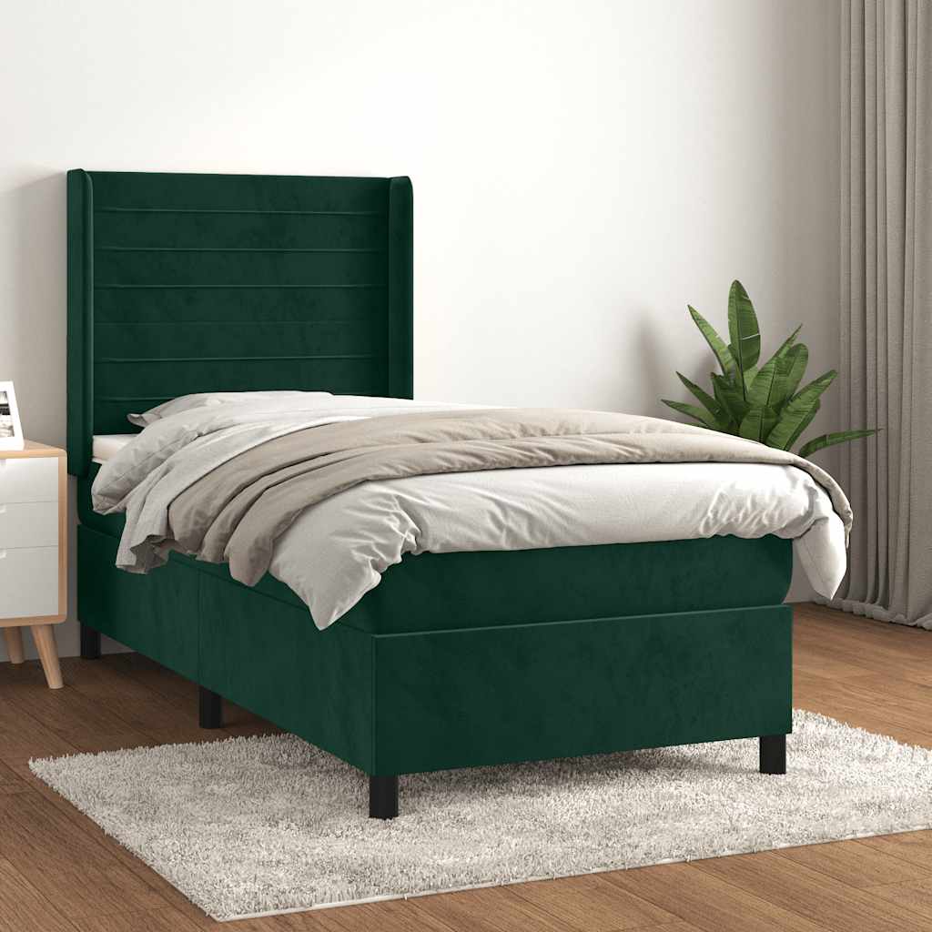 Sommier à lattes de lit et matelas Vert foncé 80x200 cm Velours - XIOS