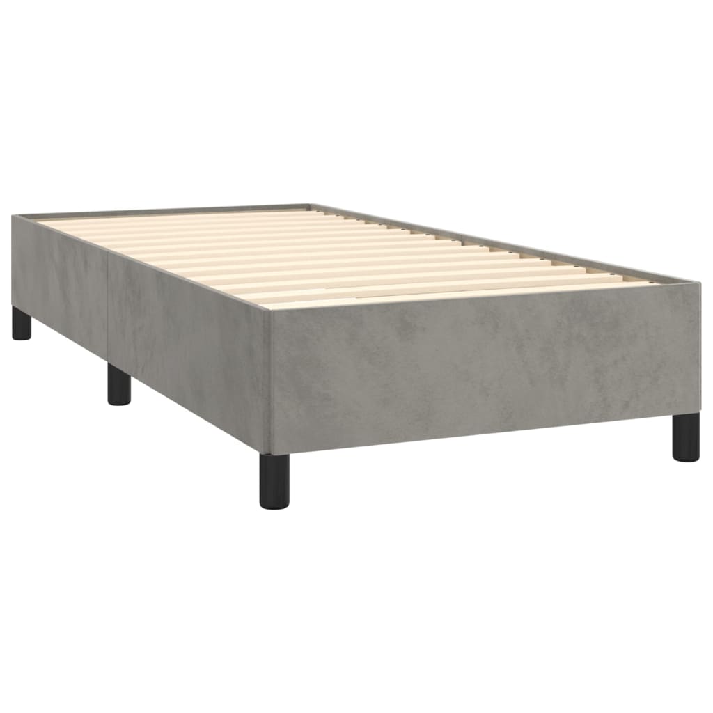 Sommier à lattes de lit et matelas Gris clair 100x200cm Velours - XIOS