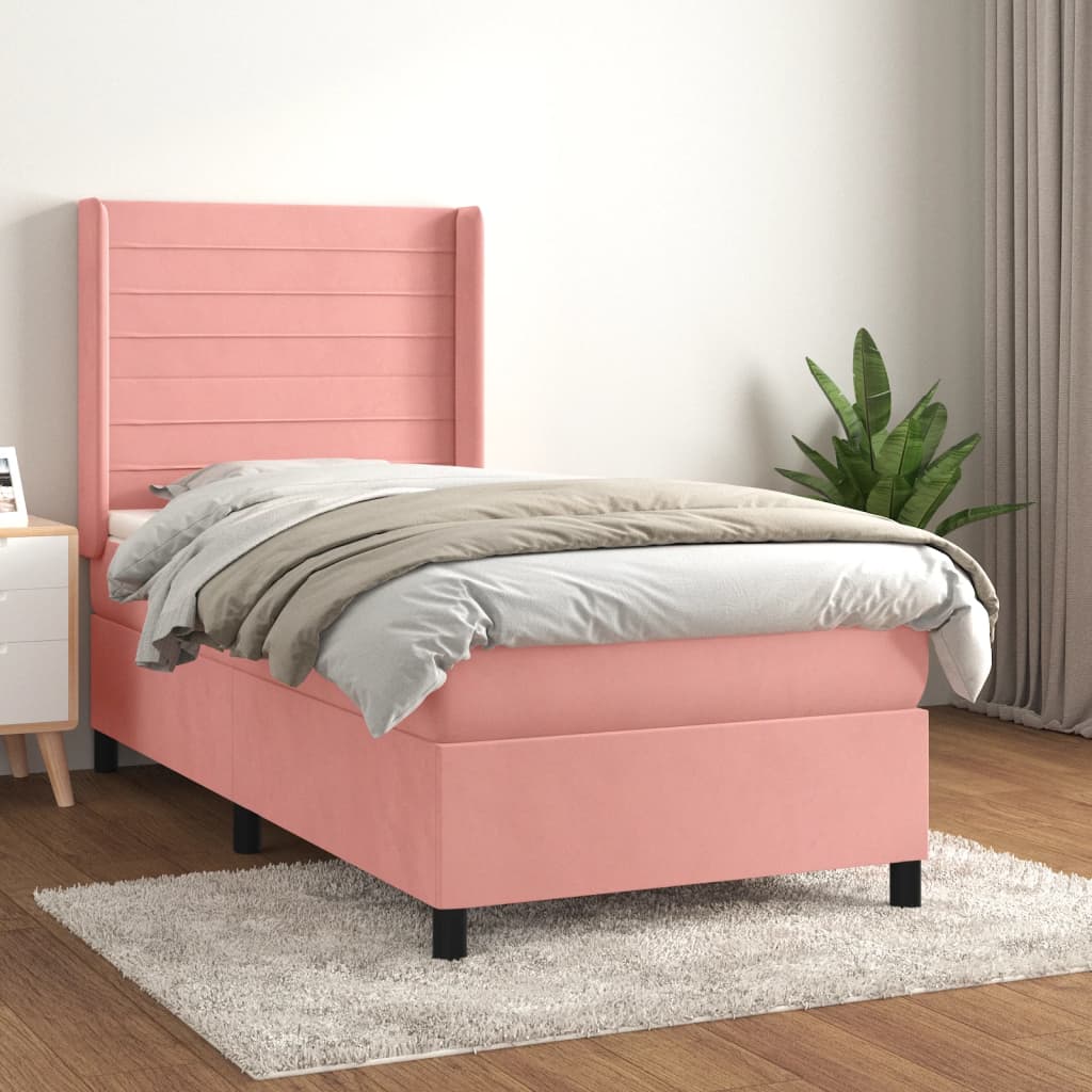 Sommier à lattes de lit avec matelas Rose 100x200 cm Velours - XIOS