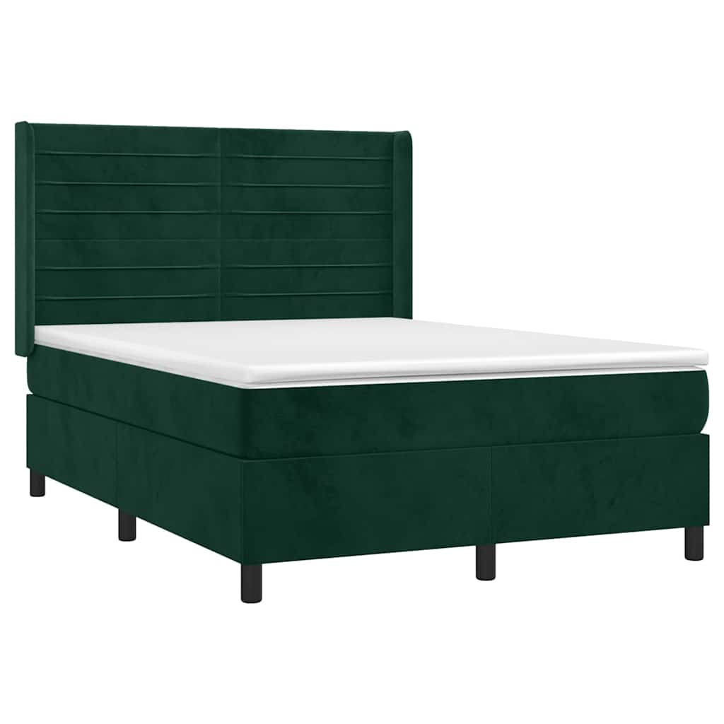 Sommier à lattes de lit et matelas Vert foncé 140x190cm Velours - XIOS