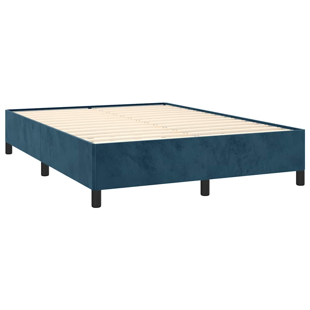 Sommier à lattes de lit et matelas Bleu foncé 140x190cm Velours - XIOS