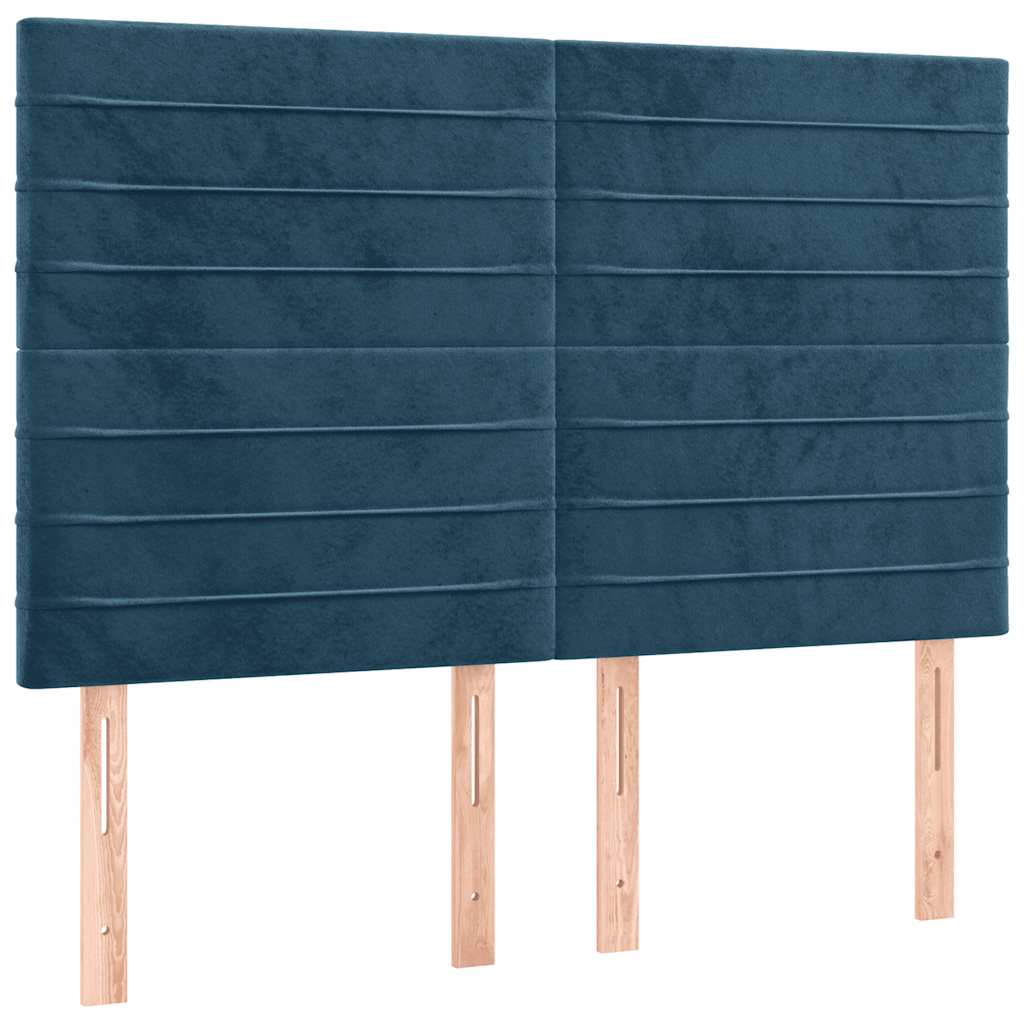 Sommier à lattes de lit et matelas Bleu foncé 140x190cm Velours - XIOS