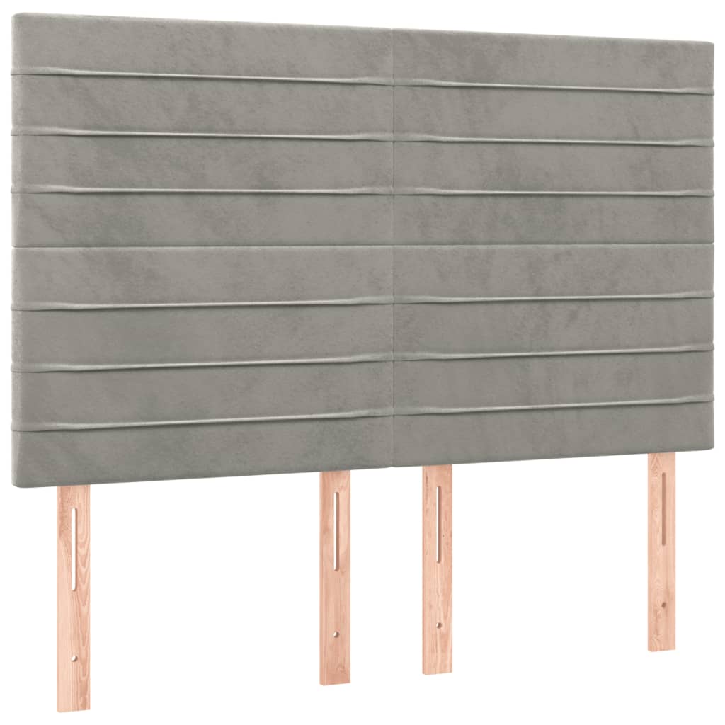 Sommier à lattes de lit et matelas Gris clair 140x200cm Velours - XIOS
