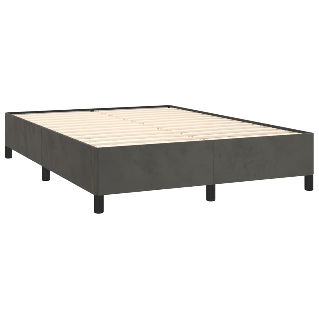 Sommier à lattes de lit et matelas Gris foncé 140x200cm Velours - XIOS