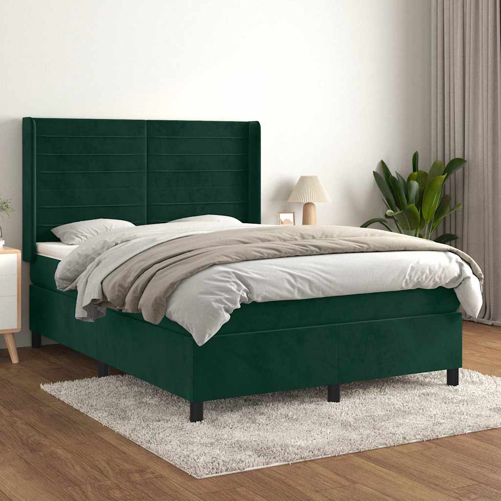 Sommier à lattes de lit et matelas Vert foncé 140x200cm Velours - XIOS