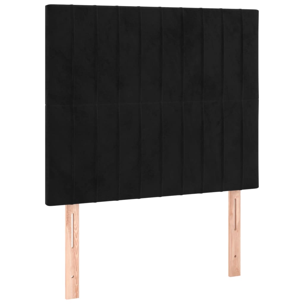 Sommier à lattes de lit et matelas Noir 80x200 cm Velours - XIOS