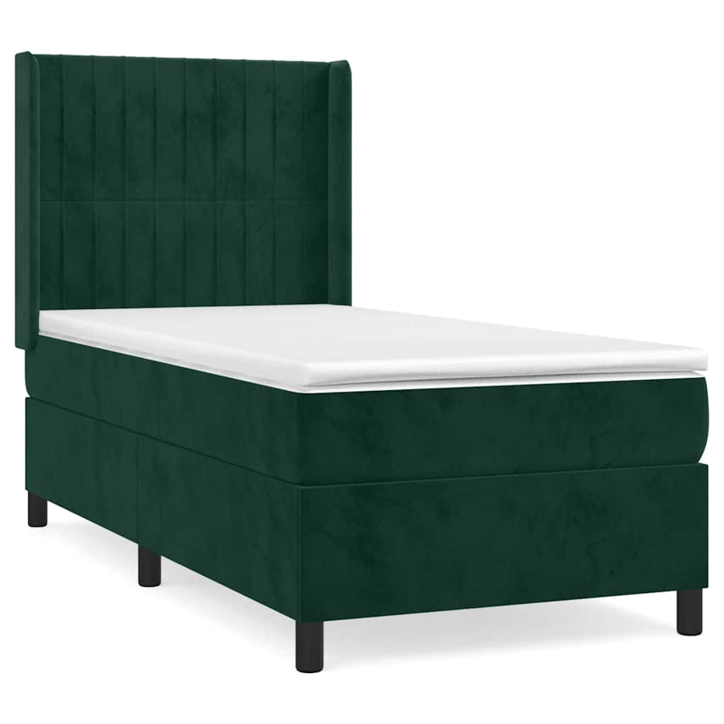 Sommier à lattes de lit et matelas Vert foncé 80x200 cm Velours - XIOS
