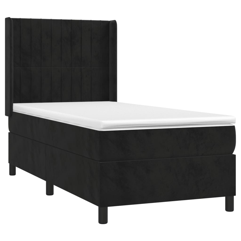 Sommier à lattes de lit avec matelas Noir 90x190 cm Velours - XIOS