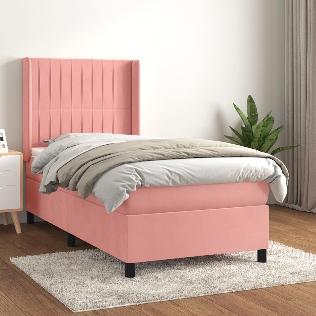Sommier à lattes de lit avec matelas Rose 90x190 cm Velours - XIOS