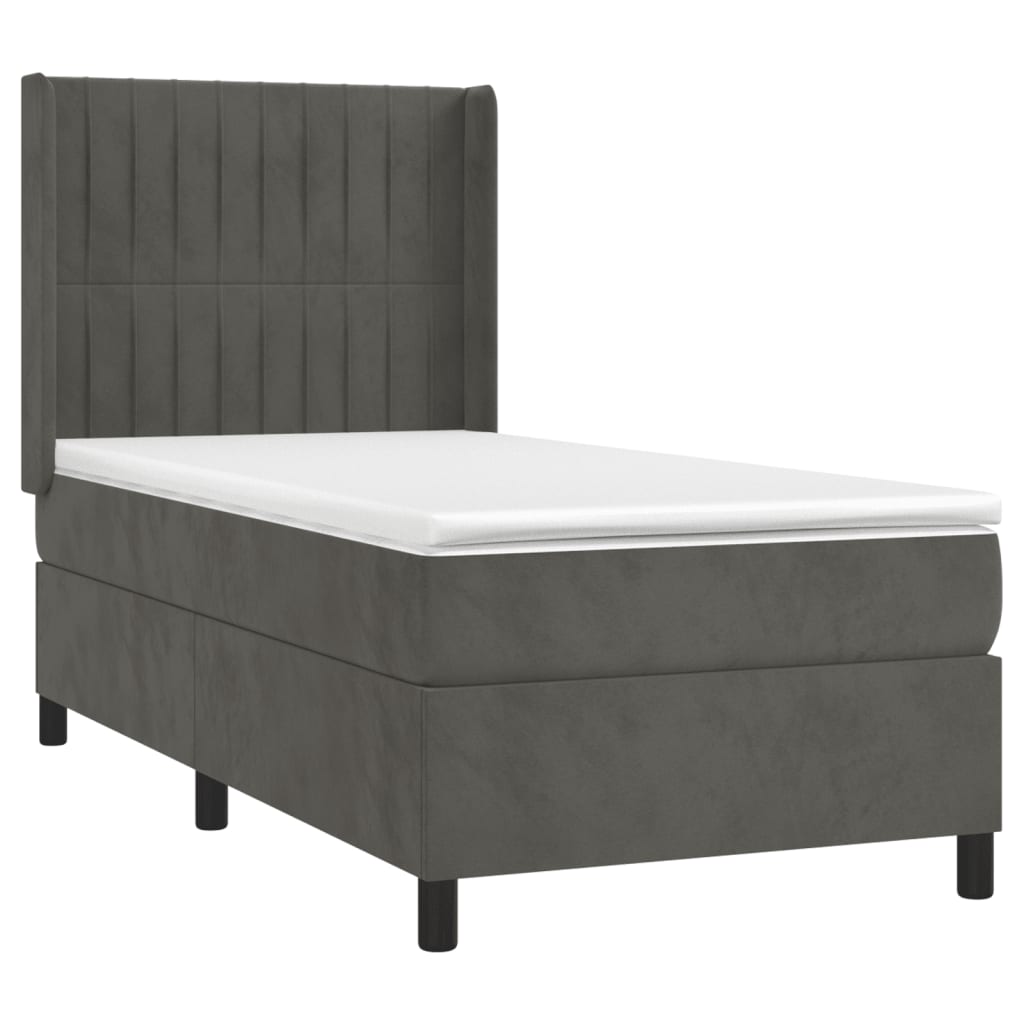 Sommier à lattes de lit avec matelas Gris foncé 100x200 cm - XIOS