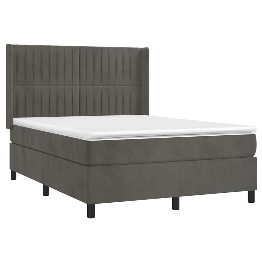Sommier à lattes de lit et matelas Gris foncé 140x200cm Velours - XIOS