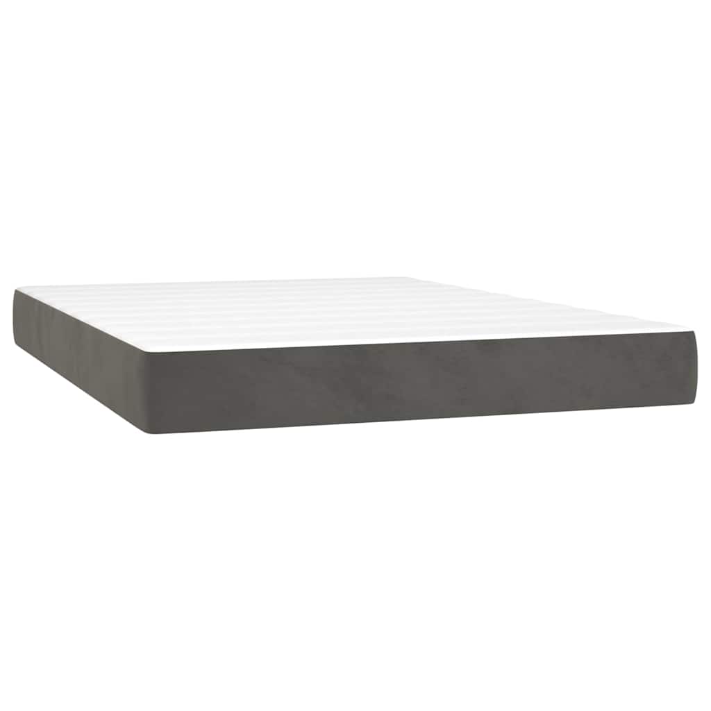 Sommier à lattes de lit et matelas Gris foncé 140x200cm Velours - XIOS