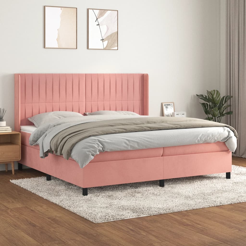 Sommier à lattes de lit avec matelas Rose 200x200 cm Velours - XIOS
