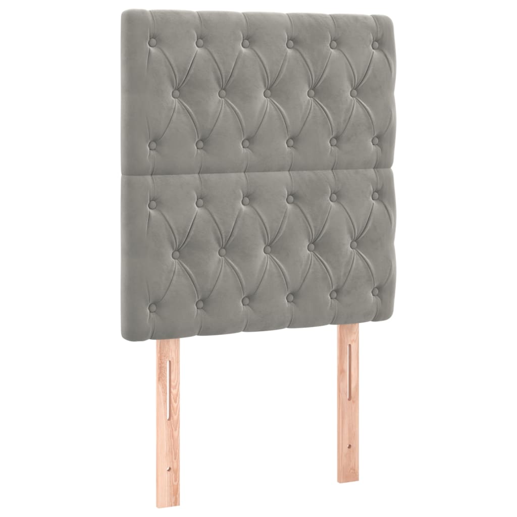 Sommier à lattes de lit et matelas Gris clair 80x200 cm Velours - XIOS
