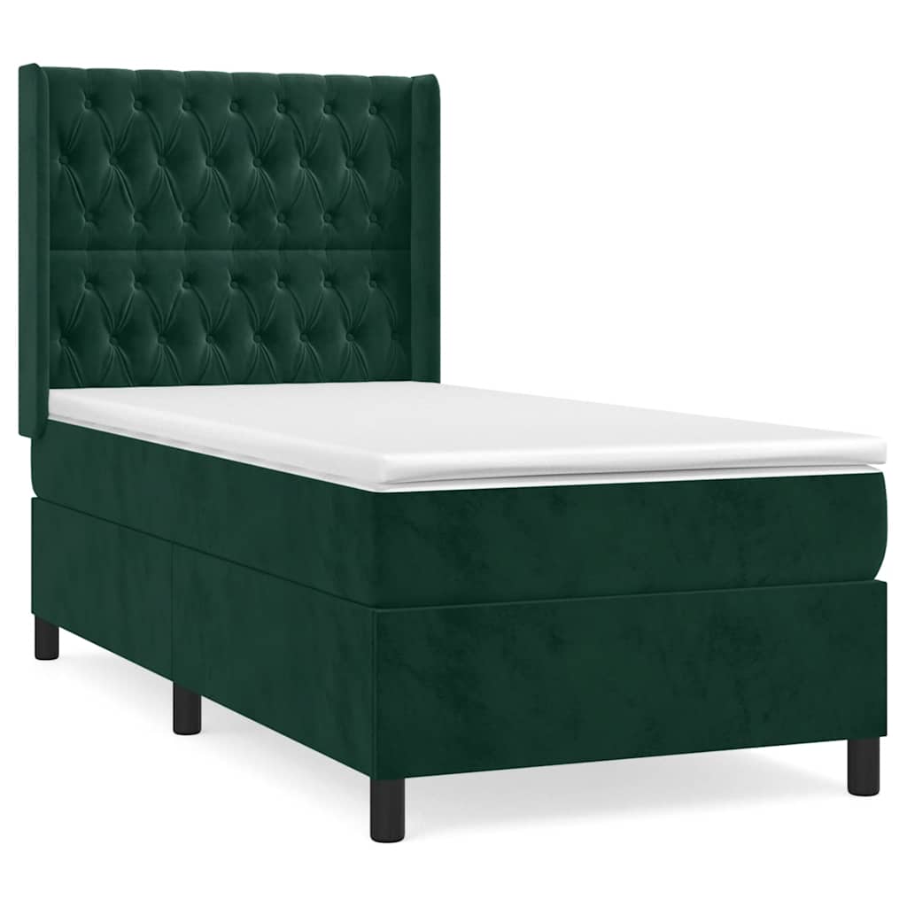 Sommier à lattes de lit et matelas Vert foncé 80x200 cm Velours - XIOS